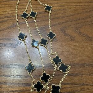 COPY - Gold Plated Black Clover Necklace